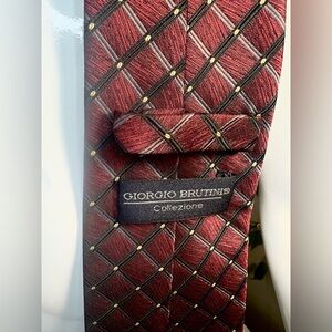 Giorgio Brutini Burgundy and Black Patterned Tie